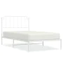 Metal bed frame with white headboard 107x203 cm by , Beds and slatted bases - Ref: Foro24-373932, Price: 64,35 €, Discount: %