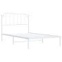 Metal bed frame with white headboard 107x203 cm by , Beds and slatted bases - Ref: Foro24-373932, Price: 64,35 €, Discount: %