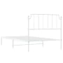 Metal bed frame with white headboard 107x203 cm by , Beds and slatted bases - Ref: Foro24-373932, Price: 64,35 €, Discount: %