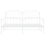 Metal bed frame with headboard and white footboard 180x200 cm by , Beds and slatted bases - Ref: Foro24-373958, Price: 116,35...