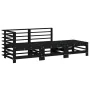 Garden furniture set 3 pieces solid black pine wood by , Modular outdoor sofas - Ref: Foro24-825650, Price: 139,92 €, Discoun...