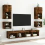 Wall-mounted TV cabinet with LED lights smoked oak 30x28.5x30 cm by , TV Furniture - Ref: Foro24-836981, Price: 31,35 €, Disc...