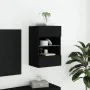 Wall-mounted TV cabinet with LED lights black 40x30x60.5 cm by , TV Furniture - Ref: Foro24-837080, Price: 47,35 €, Discount: %