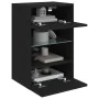 Wall-mounted TV cabinet with LED lights black 40x30x60.5 cm by , TV Furniture - Ref: Foro24-837080, Price: 47,35 €, Discount: %