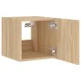 Wandmontierter TV-Schrank mit LED-Leuchten Sonoma-Eiche 30,5x35x30 cm von , TV-Möbel - Ref: Foro24-837222, Preis: 34,91 €, Ra...