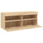 Wall-mounted TV cabinet with LED lights Sonoma oak 100x30x40 cm by , TV Furniture - Ref: Foro24-837213, Price: 65,70 €, Disco...