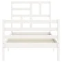 Single bed frame with white solid wood headboard by , Beds and slatted bases - Ref: Foro24-3194857, Price: 103,26 €, Discount: %