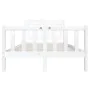 White solid wood double bed frame 135x190 cm by , Beds and slatted bases - Ref: Foro24-3100695, Price: 188,86 €, Discount: %