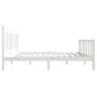 White solid wood double bed frame 135x190 cm by , Beds and slatted bases - Ref: Foro24-3100695, Price: 188,86 €, Discount: %