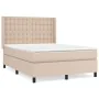 Box spring bed with cappuccino synthetic leather mattress 140x190cm by , Beds and slatted bases - Ref: Foro24-3132500, Price:...