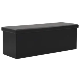 Folding faux leather storage bench 110x38x38 cm black by vidaXL, Benches for halls and storage - Ref: Foro24-247087, Price: 6...