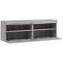 Wall-mounted TV furniture with LED lights 2 units Sonoma gray 60x30x40 cm by , TV Furniture - Ref: Foro24-837194, Price: 96,6...