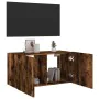 Mueble de TV de pared con luces LED roble ahumado 80x35x41 cm de , Muebles TV - Ref: Foro24-837320, Precio: 54,68 €, Descuent...