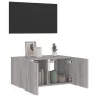 Wall-mounted TV cabinet with LED lights Sonoma gray 60x35x31 cm by , TV Furniture - Ref: Foro24-837277, Price: 47,40 €, Disco...