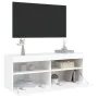 Wandmontierter TV-Schrank mit LED-Leuchten weiß 100x30x40 cm von , TV-Möbel - Ref: Foro24-837211, Preis: 69,90 €, Rabatt: %