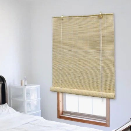 Natural color bamboo roller blind 140x220 cm by vidaXL, Blinds and blinds - Ref: Foro24-245819, Price: 33,70 €, Discount: %