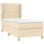 Box spring bed with cream fabric mattress 90x200 cm by , Beds and slatted bases - Ref: Foro24-3128418, Price: 355,68 €, Disco...