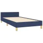 Bed frame with blue fabric headboard 90x200 cm by , Beds and slatted bases - Ref: Foro24-3124950, Price: 145,33 €, Discount: %