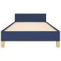 Bed frame with blue fabric headboard 90x200 cm by , Beds and slatted bases - Ref: Foro24-3124950, Price: 145,33 €, Discount: %