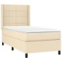 Box spring bed with cream fabric mattress 80x200 cm by , Beds and slatted bases - Ref: Foro24-3131390, Price: 304,10 €, Disco...