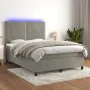 Boxspringbett mit Matratze und hellgrauem LED-Samt 140x200 cm von , Betten und Lattenroste - Ref: Foro24-3136065, Preis: 520,...