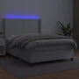 Boxspringbett mit Matratze und LED-weißem Kunstleder 140x190 cm von , Betten und Lattenroste - Ref: Foro24-3139320, Preis: 56...