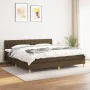 Box spring bed with dark brown fabric mattress 200x200 cm by , Beds and slatted bases - Ref: Foro24-3140884, Price: 605,22 €,...