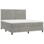 Box spring bed with light gray velvet mattress 160x200 cm by , Beds and slatted bases - Ref: Foro24-3142971, Price: 559,89 €,...