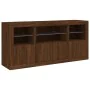 Sideboard with LED lights brown oak 142.5x37x67 cm by , Sideboards - Ref: Foro24-3209071, Price: 159,99 €, Discount: %