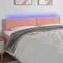 Pink velvet headboard with LED 160x5x78/88 cm by , Headboards and footboards - Ref: Foro24-3121531, Price: 66,09 €, Discount: %