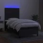 Boxspringbettmatratze und LED-Leuchten aus schwarzem Stoff 90x200 cm von , Betten und Lattenroste - Ref: Foro24-3134767, Prei...