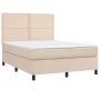 Boxspringbett LED-Matratze Kunstleder Cappuccino 140x190cm von , Betten und Lattenroste - Ref: Foro24-3135884, Preis: 567,21 ...