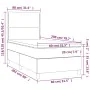 Box spring bed with mattress and LED dark gray velvet 80x200 cm by , Beds and slatted bases - Ref: Foro24-3136030, Price: 308...