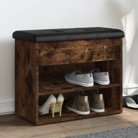 Shoe bench engineered wood smoked oak 62x32x50 cm by , Benches for halls and storage - Ref: Foro24-835100, Price: 70,26 €, Di...