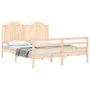 Bed frame with solid wood headboard 160x200 cm by , Beds and slatted bases - Ref: Foro24-3194191, Price: 171,81 €, Discount: %