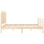 Bed frame with solid wood headboard 160x200 cm by , Beds and slatted bases - Ref: Foro24-3194191, Price: 171,81 €, Discount: %