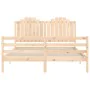 Bed frame with solid wood headboard 160x200 cm by , Beds and slatted bases - Ref: Foro24-3194191, Price: 171,81 €, Discount: %