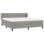 Boxspringbett mit hellgrauer Samtmatratze 160x200 cm von , Betten und Lattenroste - Ref: Foro24-3127439, Preis: 495,16 €, Rab...