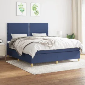 Box spring bed with blue fabric mattress 180x200 cm by , Beds and slatted bases - Ref: Foro24-3142279, Price: 607,46 €, Disco...