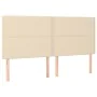 Headboard with LED lights cream fabric 160x5x118/128 cm by , Headboards and footboards - Ref: Foro24-3122295, Price: 130,97 €...