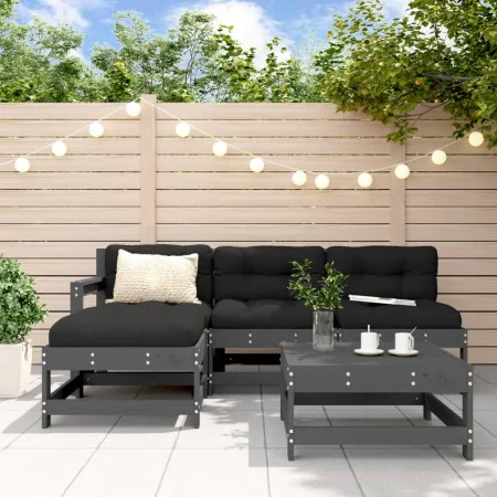 Gartensofa-Set 5-teilig aus massivem grauem Kiefernholz von , Gartensets - Ref: Foro24-3186545, Preis: 284,88 €, Rabatt: %