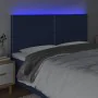 Headboard with LED lights blue fabric 160x5x118/128 cm by , Headboards and footboards - Ref: Foro24-3122296, Price: 128,42 €,...