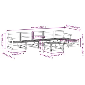 7-teiliges Gartenmöbel-Set massives Zirbenholz weiß von , Gartensets - Ref: Foro24-3186425, Preis: 410,18 €, Rabatt: %