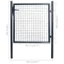 Gartengittertor aus grau verzinktem Stahl 85,5 x 100 cm von vidaXL, Gartentore - Ref: Foro24-143369, Preis: 133,81 €, Rabatt: %