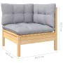 Garden furniture set 6 pieces and gray pine wood cushions by , Garden sets - Ref: Foro24-3096339, Price: 425,69 €, Discount: %