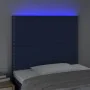 Headboard with LED lights blue fabric 80x5x118/128 cm by , Headboards and footboards - Ref: Foro24-3122264, Price: 69,35 €, D...