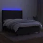 Boxspringbettmatratze und LED-Leuchten aus schwarzem Stoff 140x200 cm von , Betten und Lattenroste - Ref: Foro24-3138239, Pre...