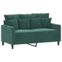 Dark green velvet 3-piece sofa set with cushions by , Sofas - Ref: Foro24-3201732, Price: 568,89 €, Discount: %