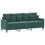 Dark green velvet 3-piece sofa set with cushions by , Sofas - Ref: Foro24-3201732, Price: 568,89 €, Discount: %