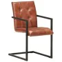 Cantilever dining chairs 2 units brown genuine leather by , dining chairs - Ref: Foro24-321847, Price: 309,60 €, Discount: %